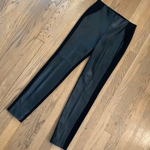 Black leather pants NWT - leather front and stretch knit on back